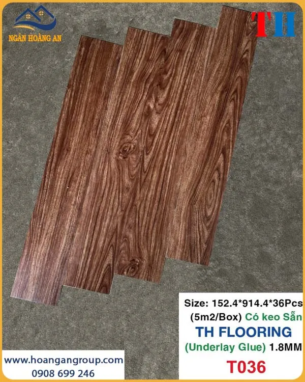Sàn Nhựa Giả Gỗ Tự Dán THFLoor TH036 Dày 1.8mm Sàn Nhựa Giả Gỗ Tự Dán THFLoor TH036 Dày 1.8mm